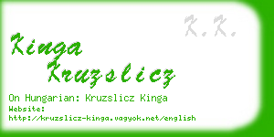 kinga kruzslicz business card